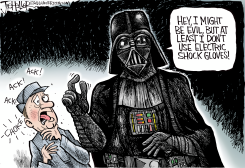 DARTH VADER REJECTS ELECTRIC SHOCK GLOVES by Joe Heller