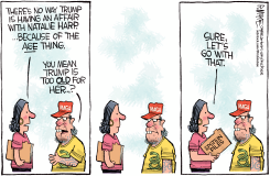 TRUMP HARP AFFAIR DENIAL EPSTEIN FILES by Rick McKee