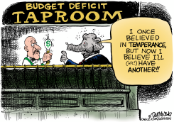 REPUBLICAN ELEPHANT INDULGES IN DEFICITS by Paul Duginski