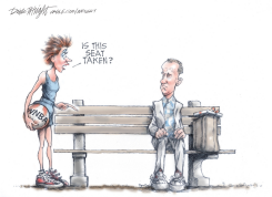 WNBA PLAYER ASKS MAN ABOUT BENCH SEAT by Dick Wright
