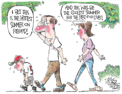 FAMILY SWEATS THROUGH RECORD HOT SUMMER by John Darkow