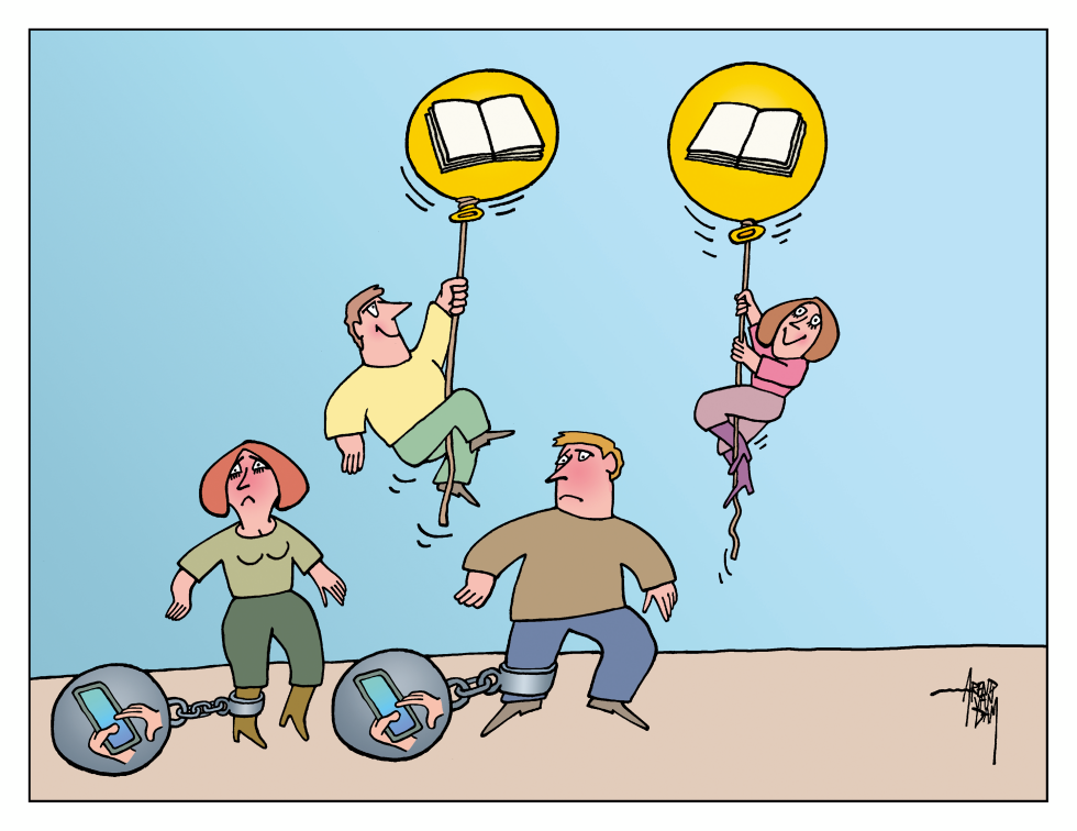Books Elevate Readers While Smartphones Anchor Users to the Ground