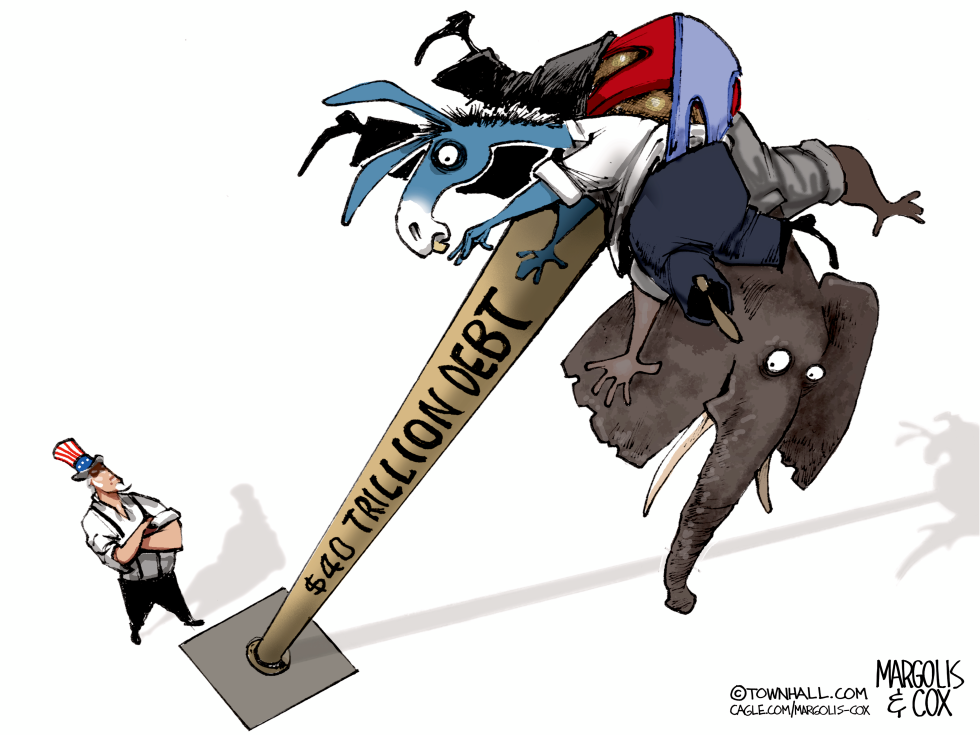 Both Parties Cling to $40 Trillion Debt Pole as Uncle Sam Watches