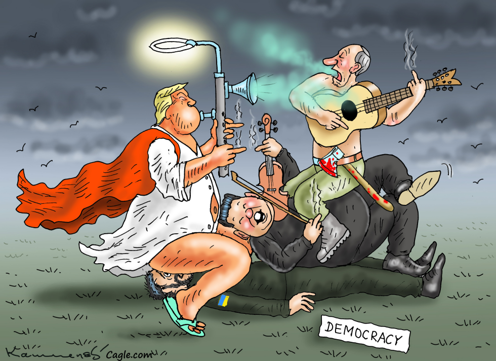 Trump, Putin, Zelensky form chaotic finger orchestra over Ukraine