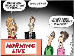 TRUMP AND NATALIE HARP KISSING SPECULATION by Bob Englehart