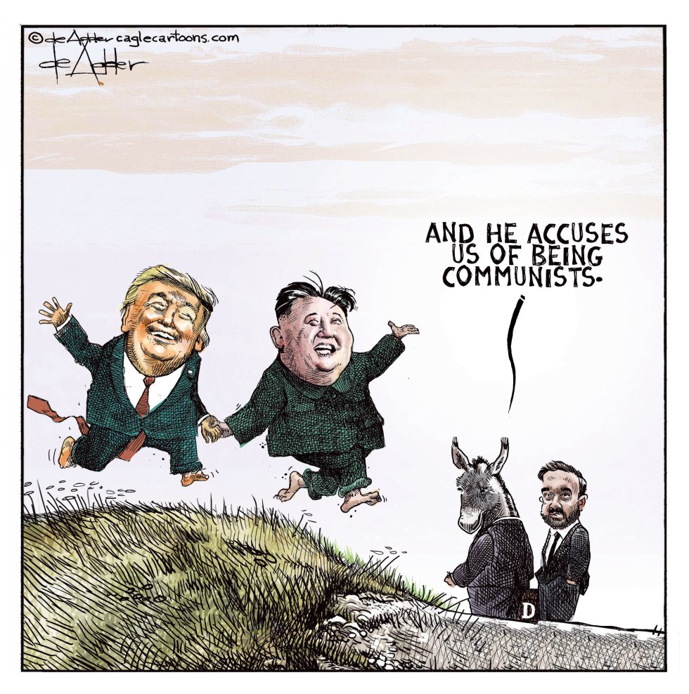 Trump and Kim Leap Off Cliff While Accusing Democrats
