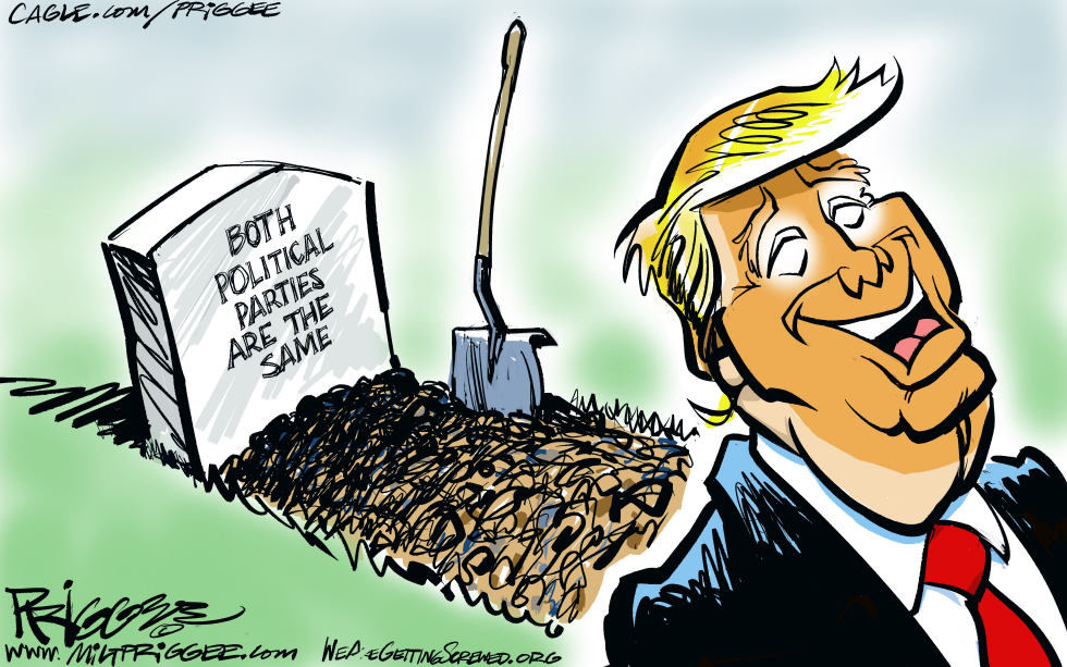 Trump Laughs at Both Parties Grave