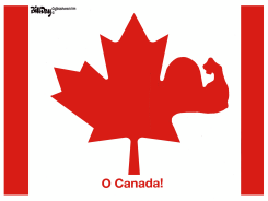 FLEXING MAPLE LEAF ON CANADIAN FLAG by Bill Day
