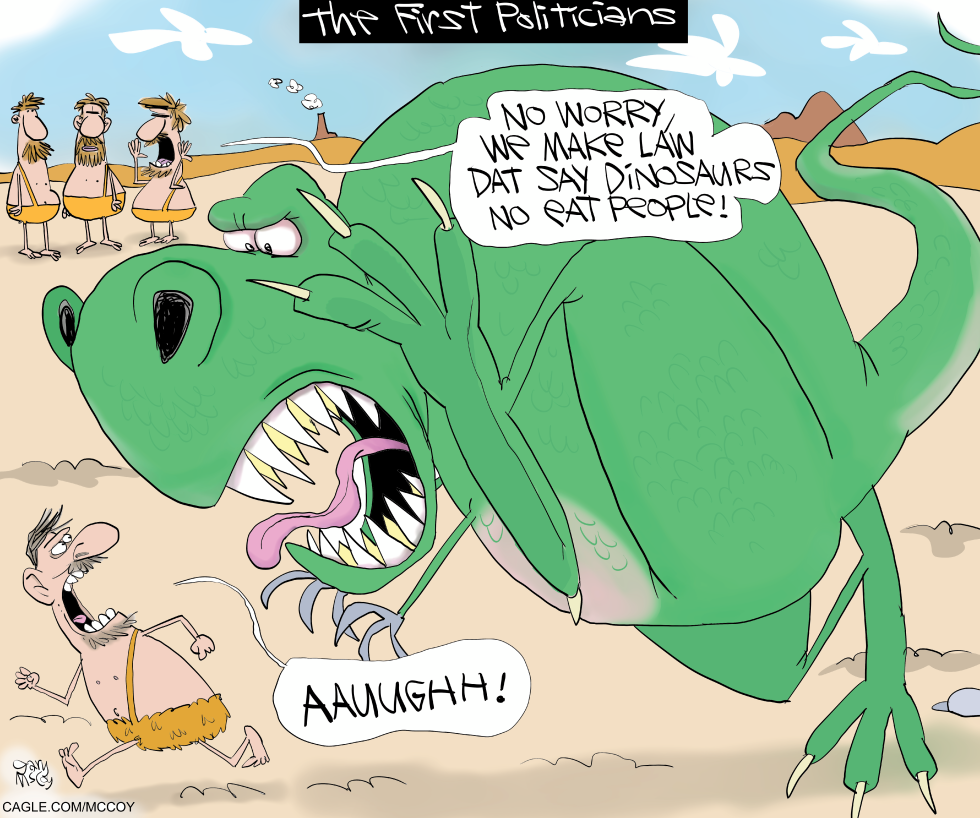 Dinosaur Politicians Promise Law Against Eating People
