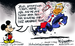 MICKEY MOUSE SUES TRUMP OVER FCC by Milt Priggee