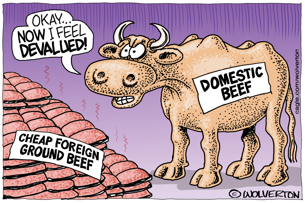 Cartoon Highlights Domestic Beef Industry Strain From Cheap Foreign Imports