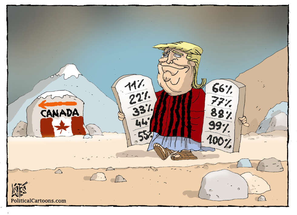 Trump Presents Percentage Tablets Near Canadian Border