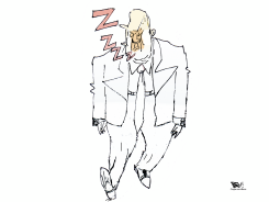 SLEEPING MAN IN SUIT WALKING by Becs
