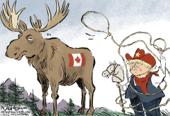 TRUMP TRIES TO LASSO CANADA by Jeff Koterba