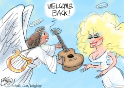 ANGEL WELCOMES DOLLY BACK by Pat Bagley
