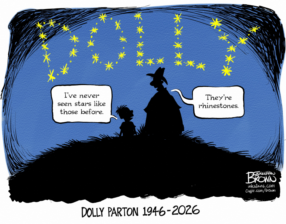 Dolly Parton memorial features rhinestone stars and silhouettes paying tribute to her iconic style.