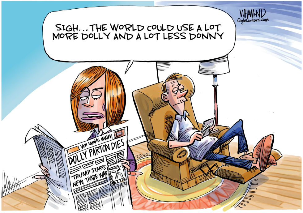 Man sighs for more Dolly Parton, less Trump amid new trade war
