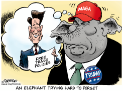 GOP ELEPHANT REMEMBERS REAGAN FREE TRADE by Paul Duginski