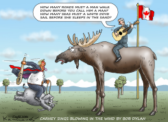 TRUMP TARIFFS CHARGE AT CANADIAN MOOSE by Marian Kamensky