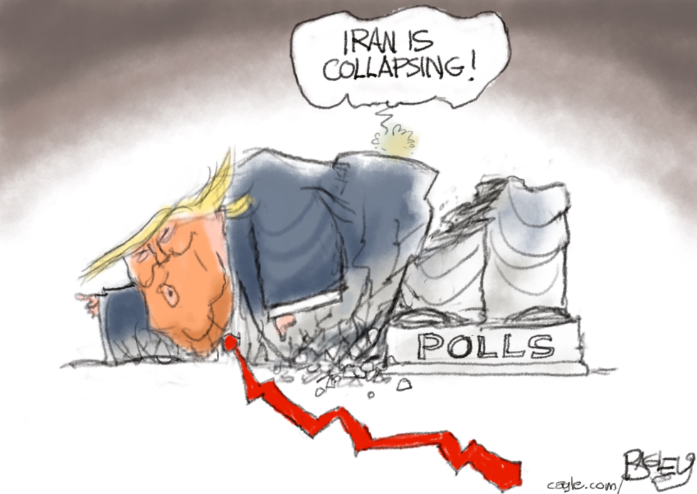 Trump Asserts Iran Collapse While His Polls Slide