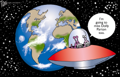 ALIENS IN UFO MISS DOLLY PARTON by Bruce Plante