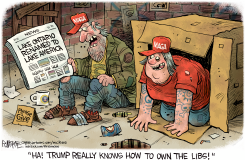 TRUMP RENAMES LAKE ONTARIO TO LAKE AMERICA by Rick McKee