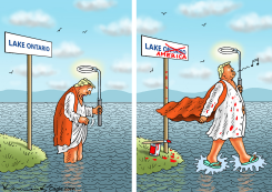 TRUMP RENAMES LAKE ONTARIO AMERICA by Marian Kamensky