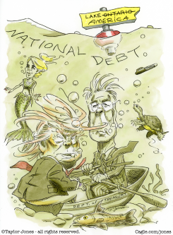 TRUMP BESSENT ROW TREASURY BOAT NATIONAL DEBT by Taylor Jones