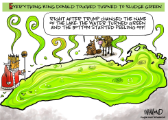 KING TRUMP TURNS LAKE TO SLUDGE by Dave Whamond