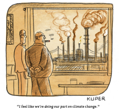 BUSINESSMEN OVERLOOK FACTORY EMISSIONS by Peter Kuper