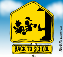 BACK TO SCHOOL CROSSING SIGN by Steve Nease