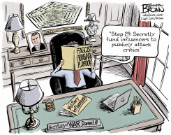 HEGSETH USES FASCIST PLAYBOOK by Jonathan Brown