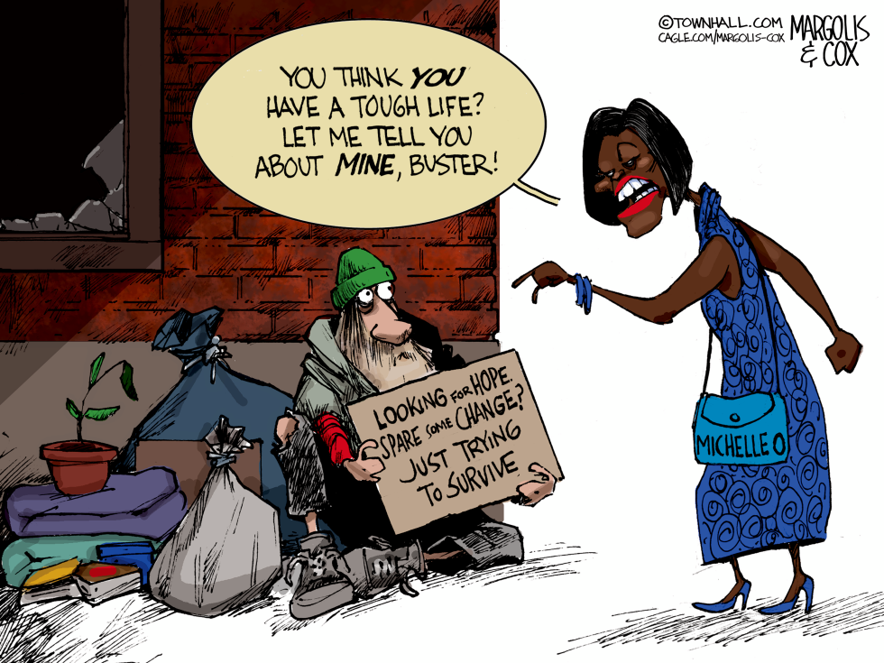 Michelle Obama Lectures Homeless Man on Hardship