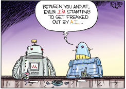 ROBOTS FREAKED OUT BY AI by Christopher Weyant