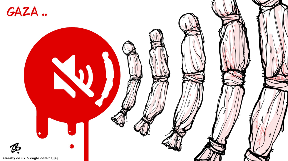 Gaza Mute Symbol Draws Attention to Bound Victims
