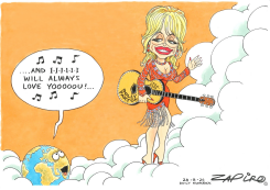 DOLLY PARTON SINGS FAREWELL TO EARTH by Zapiro