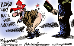 MAGA SUPPORTER SPANKED BY REPUBLICANS by Milt Priggee