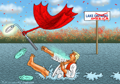 TRUMP STRUGGLES IN LAKE AMERICA by Marian Kamensky