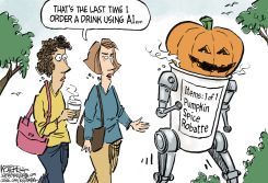 AI PUMPKIN SPICE ROBOT SURPRISE by Jeff Koterba