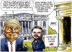 TRUMP BALLROOM TIED TO DATA CENTER by Dave Whamond