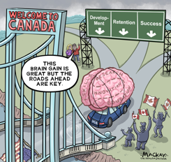 CANADA WELCOMES US BRAIN GAIN by Graeme MacKay