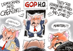 GOP ACCUSATIONS OF DEMOCRATIC CHEATING by Pat Bagley