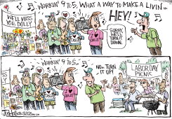 DOLLY PARTON AT LABOR DAY PICNIC by Joe Heller