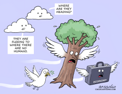 ECONOMY FLEES HUMAN PRESENCE by Arcadio Esquivel