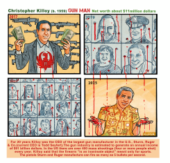 GUN MANUFACTURER'S CEO AND MASS SHOOTINGS by Peter Kuper