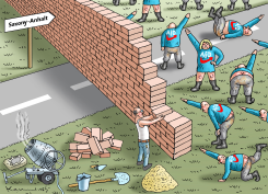 MERZ BUILDS AN ANTI-FASCIST WALL by Marian Kamensky