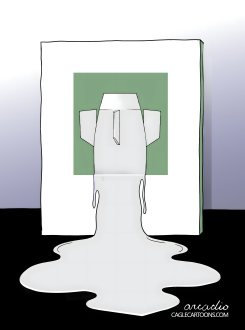 MILK CARTON LEAKING ONTO FLOOR by Arcadio Esquivel