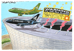 ALL BLACKS RUGBY STADIUM FIREBALL WARNING by Zapiro
