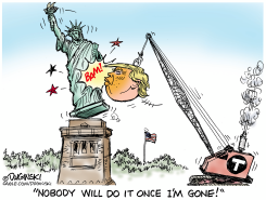 TRUMP WRECKING LADY LIBERTY by Paul Duginski