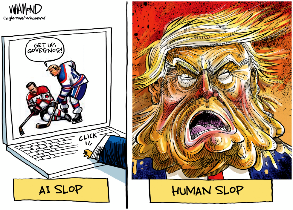AI Slop Competes With Human Slop in Political Depictions